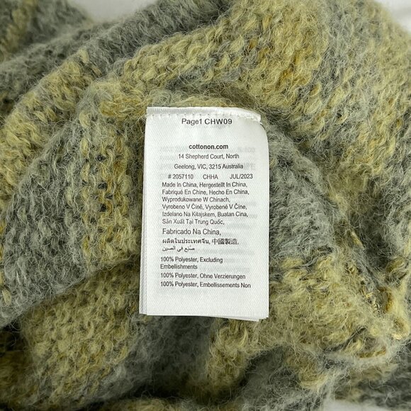 Cotton On Striped Knit Faux Wrap Crop Cardigan Sweater Green Marled Soft Women S - Picture 7 of 11